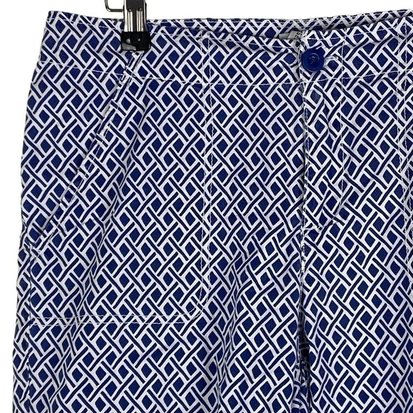 Caribbean Joe Navy Blue Diamond Pattern Bermuda Shorts Women's 6 - Picture 3 of 6